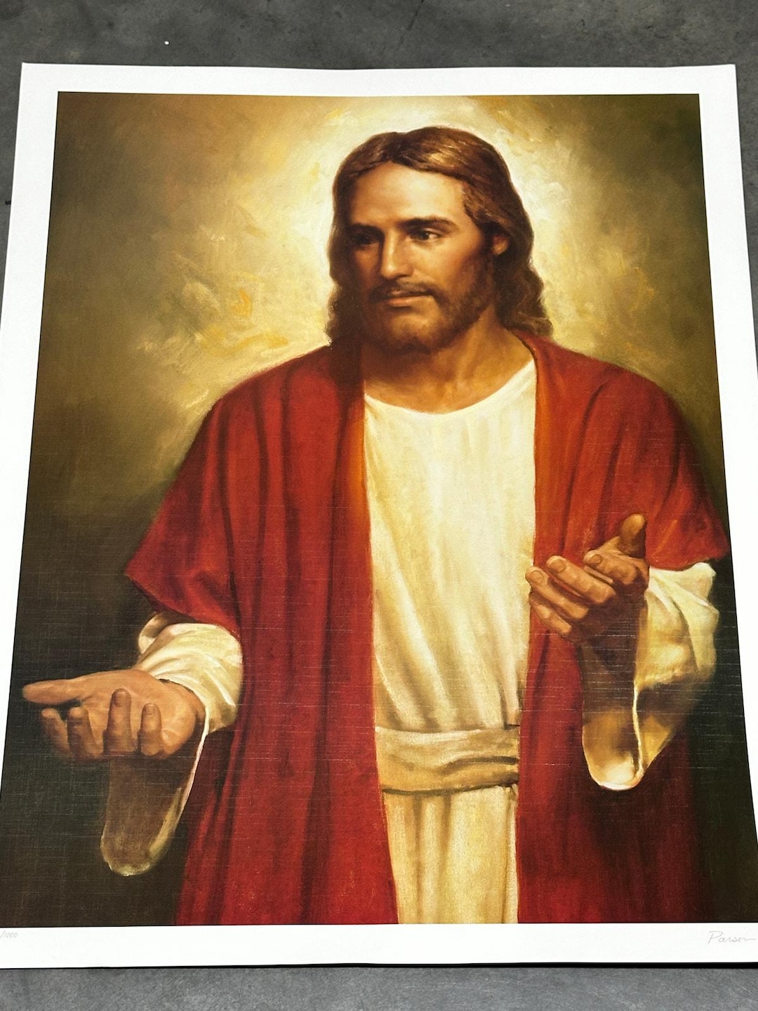 Christ in Red Robe, Giclee, Del Parson, Print, Signed, Limited, LDS ...