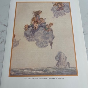 Arte, Sirenetta nell&#39;aria, W. Heath Robinson, Hans Christian Andersen, Pagina del libro, Bond medio, Semi lucido ~ 230713-DIWFS 239