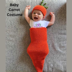 CROCHET PATTERN - Newborn Baby Carrot Halloween Costume Photo Prop