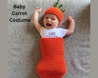 CROCHET PATTERN - Newborn Baby Carrot Costume