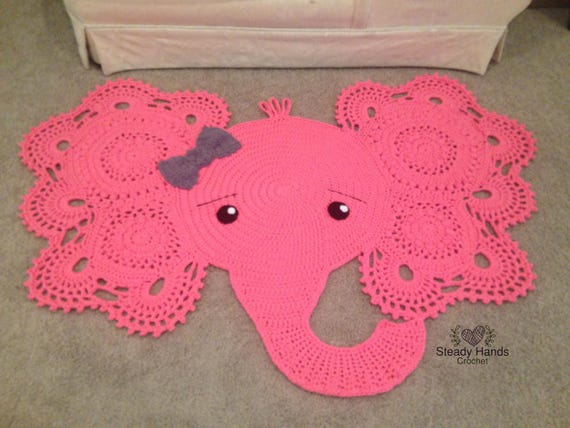 pink elephant rug for nursery