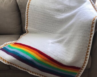 PATRÓN DE CROCHET - Manta Arcoíris