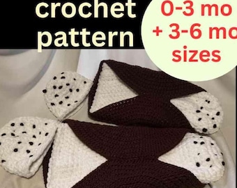 PATRÓN DE CROCHET - Disfraz de Cannoli para Bebé (tallas de 0 a 3 y de 3 a 6 meses)