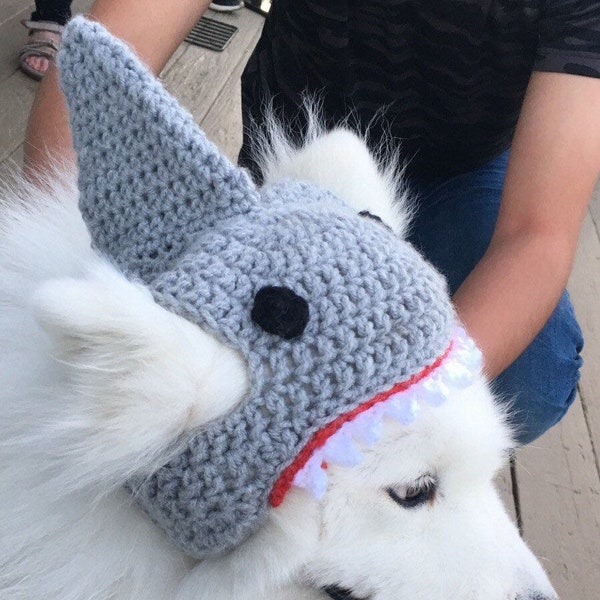 CROCHET PATTERN - Shark Hat for Large Dogs