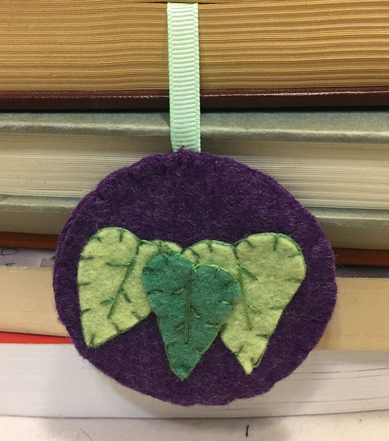 Felt Pansy Bookmark: Embroidered Flower Pagemarker, Book Lover Gift image 5