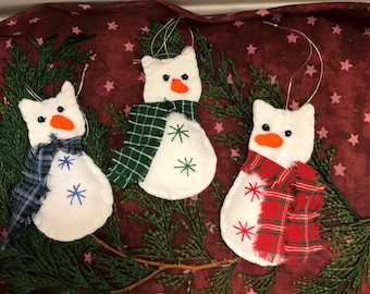 Snowman Cats Ornaments/Snowman Ornaments/Crazy Cat Lady Gift/Snow Kitties