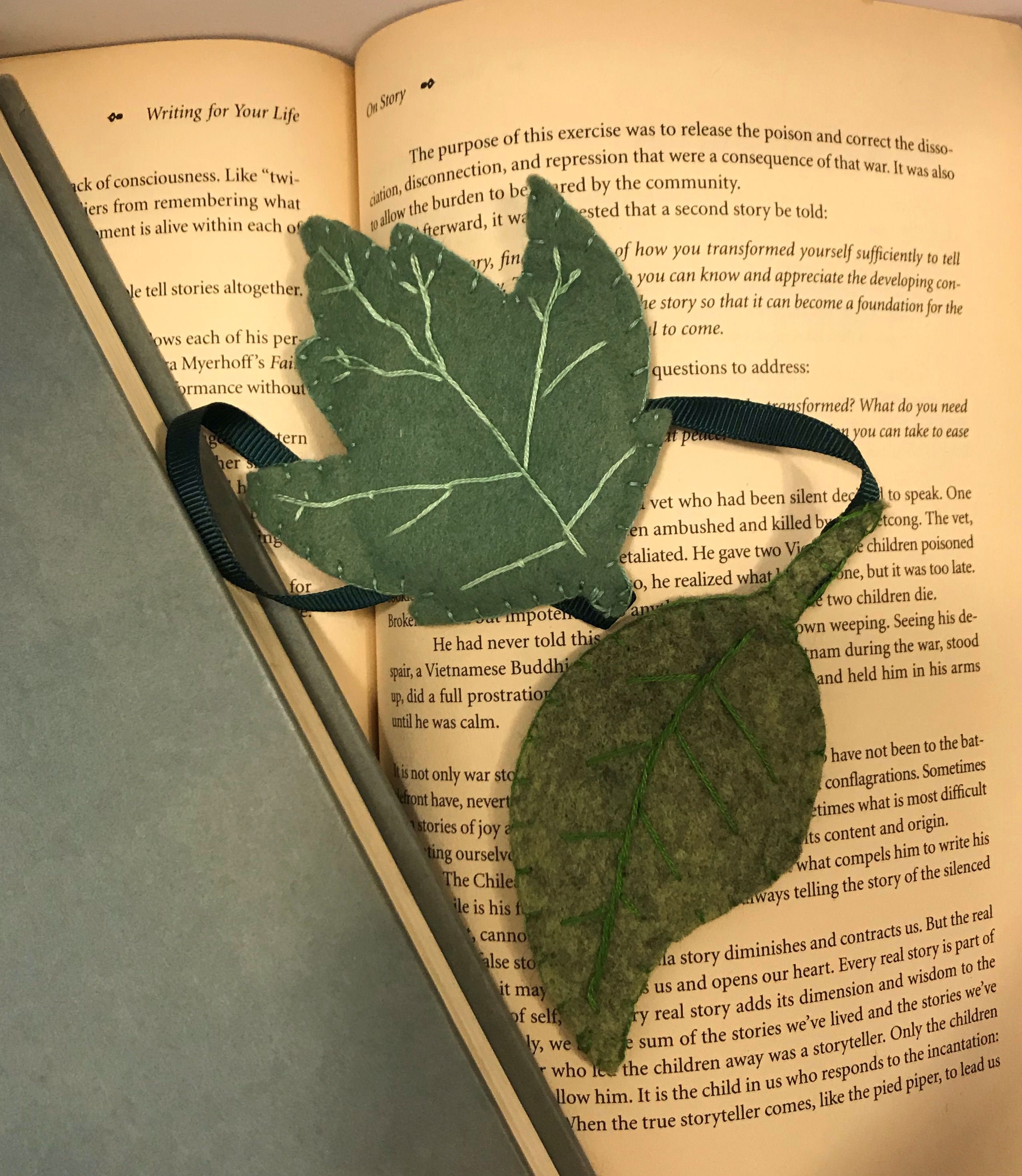 Leaves Bookmark/page Marker/felt Pagemarker/book Lover Gift/vermont