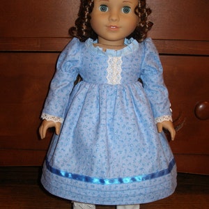 Handmade Regency Dress for American Girl or Other 18&quot; Dolls - Blue
