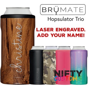 Personalized Brumate Hopsulator Trio - Brümate Can Cooler 16oz 12oz Tumbler- Insulated Stainless Steel - FREE Laser Engraving