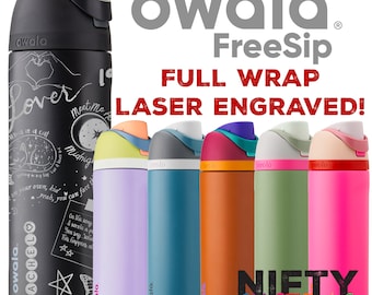 OWALA 14OZ Kids Flip Bottle Custom Laser Engraved Double Insulated /  Stainless Steel Light Green 