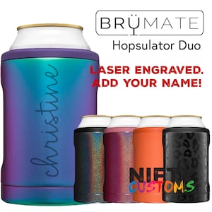 Personalized Brumate Hopsulator Duo - Brümate Can Cooler 12oz Tumbler- Insulated Stainless Steel - FREE Laser Engraving