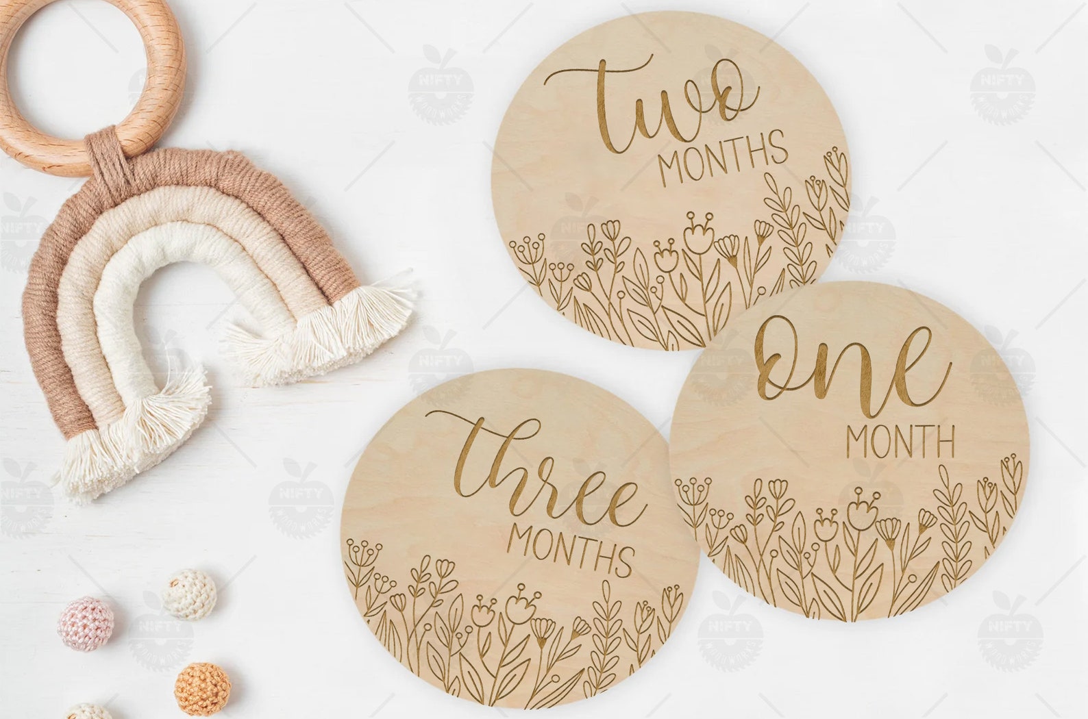 wildflower baby milestone cards