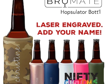 Personalized Brumate Hopsulator Bott'l - Brümate Bottle Can Cooler - Insulated Stainless Steel - FREE Laser Engraving