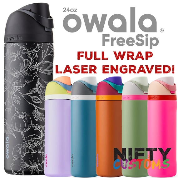 Owala FreeSip 32oz Bottle - FREE Laser Engraving - Stainless Steel Powder  Coated Free Sip Straw Water Bottle with Flip Top Leak Proof Lid