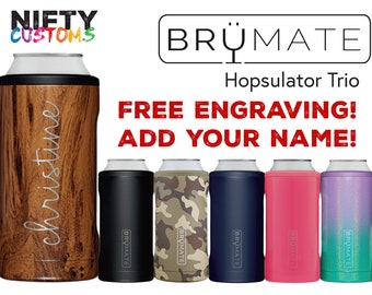 Brumate Hopsulator Trio 3 in 1 Matte Gray Can Cooler Bottle Insulator 16 oz  Beer