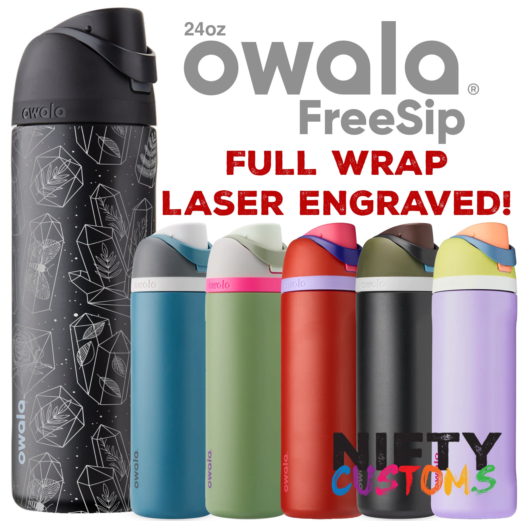 Fate FULL WRAP Owala Freesip Personalized Water Bottle Insulated
