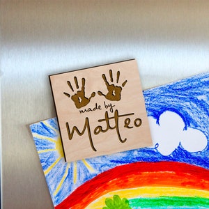 Look What I Made - Custom Kids Art Magnet for Fridge and Refrigerator - Hand Made By