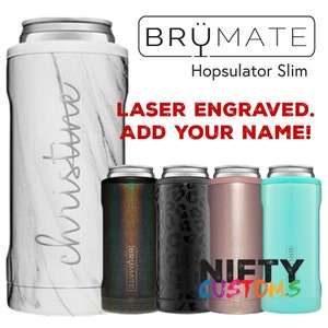 Personalized Brumate Hopsulator Slim - Brümate Can Cooler 12oz - Insulated Stainless Steel - FREE Laser Engraving