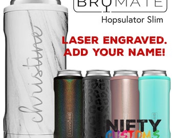 Personalized Brumate Hopsulator Slim - Brümate Can Cooler 12oz - Insulated Stainless Steel - FREE Laser Engraving