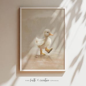 Duck With Boots, Watercolor, Digital Print, Duck Print, Nursery Wall Art, Minimalist Nursery, Duck Nursery, Gender Neutral Nursery, Wall Art