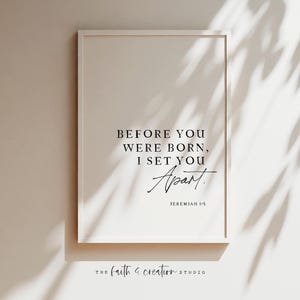 Jeremiah 1 5, Nursery Print, Neutral Christian, Nursery Wall Art, Girl Bible Verse Nursery Print, Boy Nursery Decor, Bible Verse Room Decor