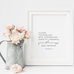 Bible Verse Printable Colossians 3 12 Clothe Yourselves With Etsy
