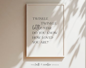Lámina infantil Twinkle Twinkle Little Star: Decoración minimalista (Descarga digital)