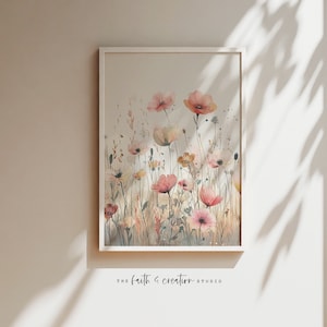 Botanical Nursery Print, Wildflower Nursery Wall Art, Boho Girl Nursery Print, Watercolor Wild Flowers, Flower Nursery Wall Art, Floral Art