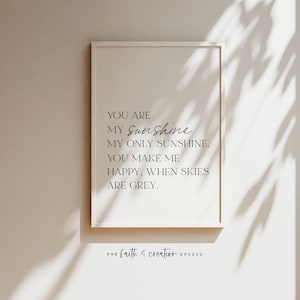 You Are My Sunshine, Watercolor, Nursery Wall Art, Nursery Decor, Printable Wall Art, Nursery Prints, Digital Prints, Nursery Art, Kids Room