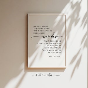 On The Night You Were Born, Printable, Baby Shower Gift, Nursery Decor, Newborn Baby Gift, Kid Decor, New Baby Gift, Nursery Sign, Baby Room