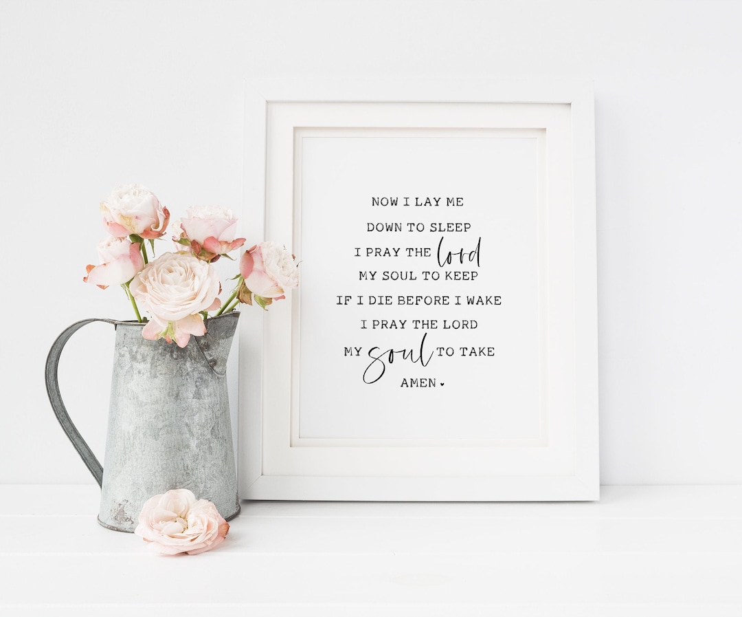 Now I Lay Me Down to Sleep Prayer Printable Christian - Etsy