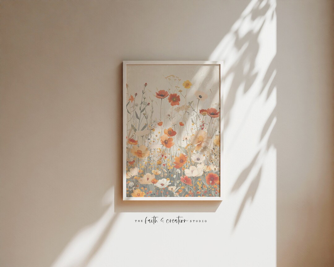 Boho Wildflower Nursery Print: Watercolor Floral Art (digital Download ...