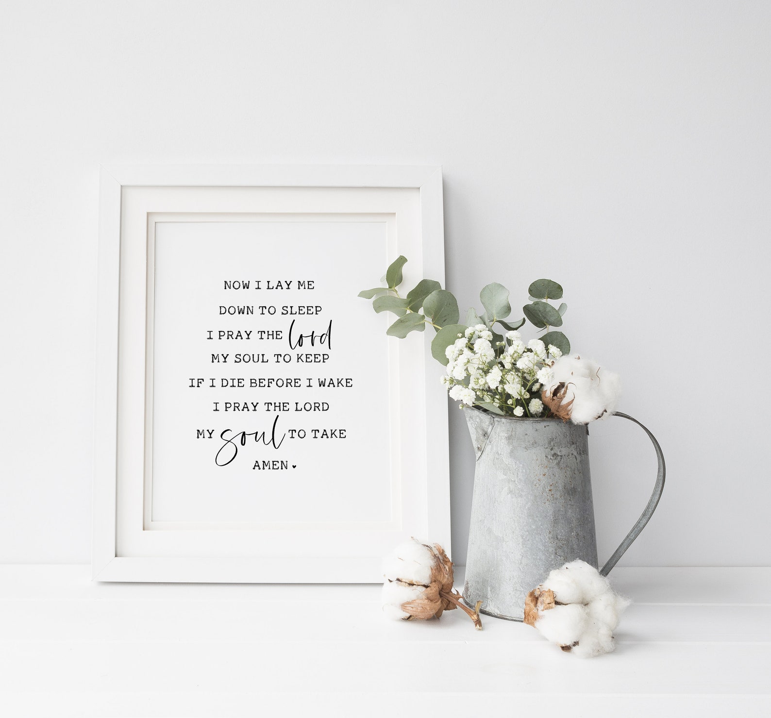 Now I Lay Me Down to Sleep Prayer Printable Christian - Etsy