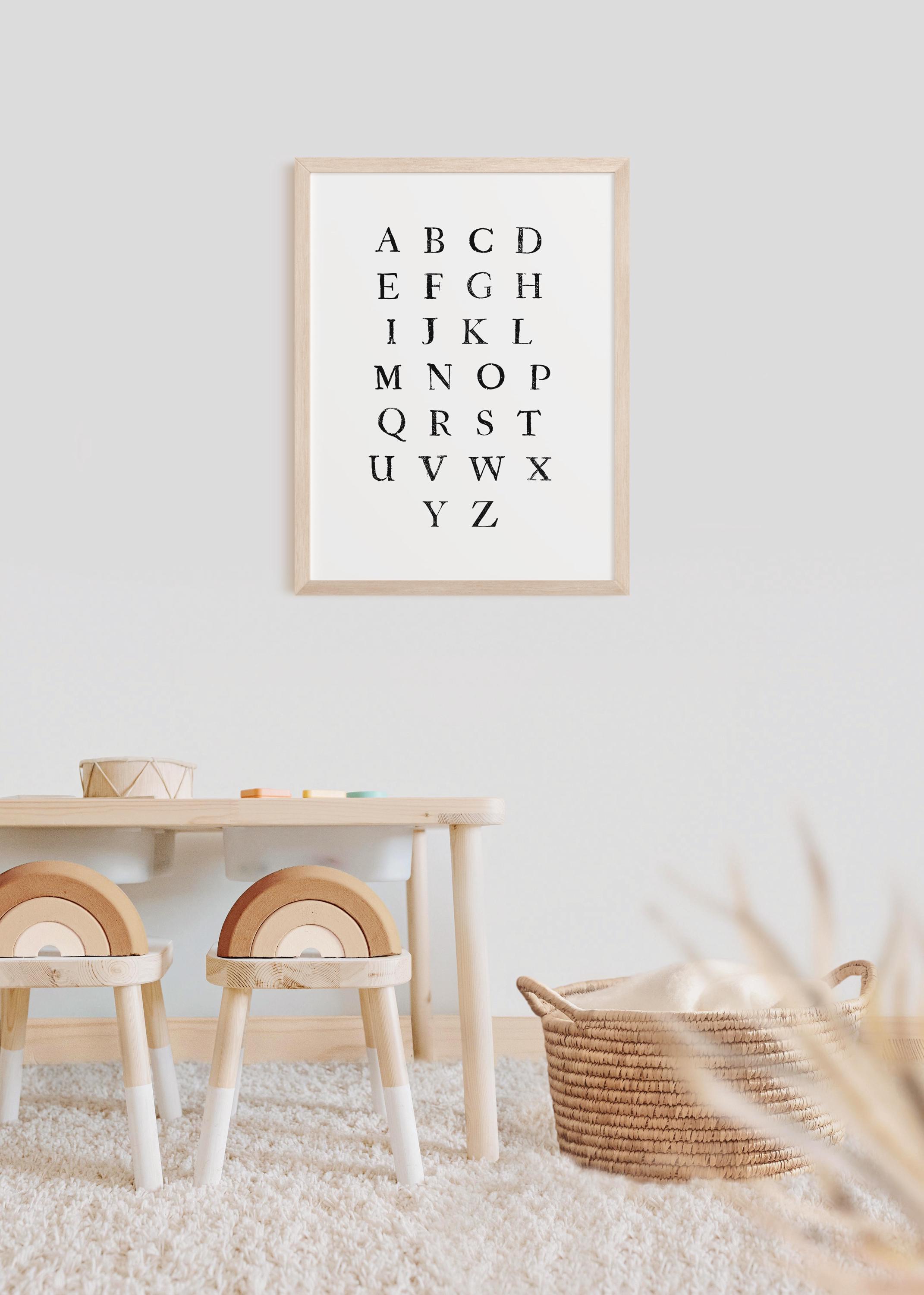 Classic ABC Print: Vintage Alphabet, Nursery Wall Art (digital Download ...