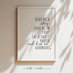 Read me a story tuck me in tight, Instant Printable, Nursery Print, Nursery Art, Baby room print, Kiss me goodnight, Wall Art, Baby girl art