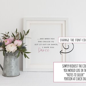 I Hope You Dance Inspirational Art Printable Wall Art Wall | Etsy