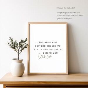 I Hope You Dance, Inspirational Art, Printable Wall Art, Wall Art ...