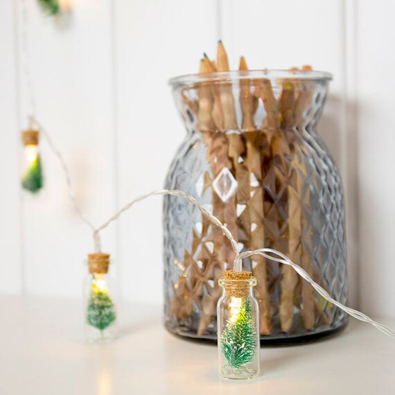 20 Lights Christmas Tree Glass Jar Bottle String Lights With Etsy