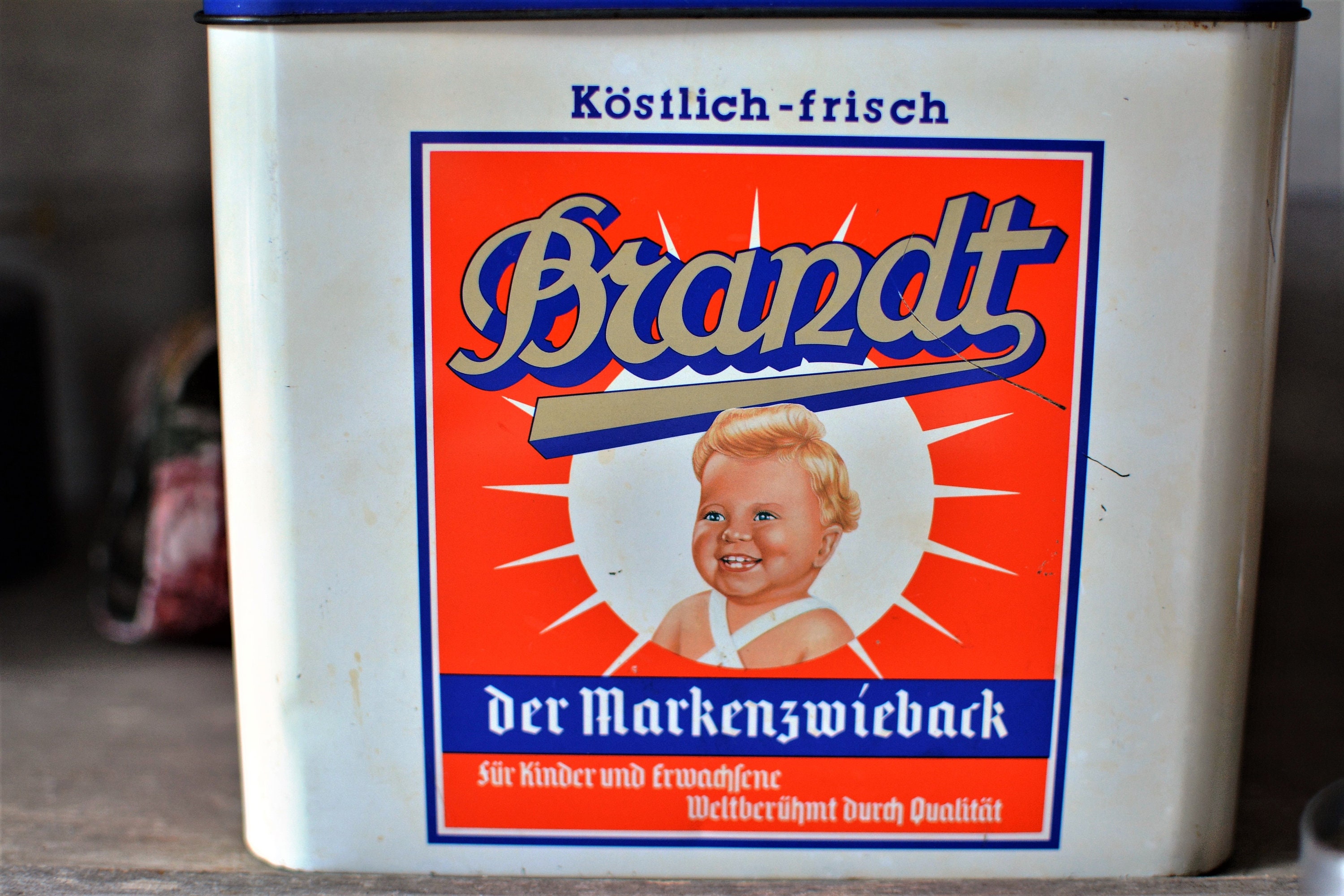 Buy RARE! Antique XL Brandt Zwieback Tin, Biscuit Tin, Antique Tin, Storage  Tin, Midcentury Kitchen Decoration, Made in Germany, Collector's Item  Online in India - Etsy, image size:3000x2000