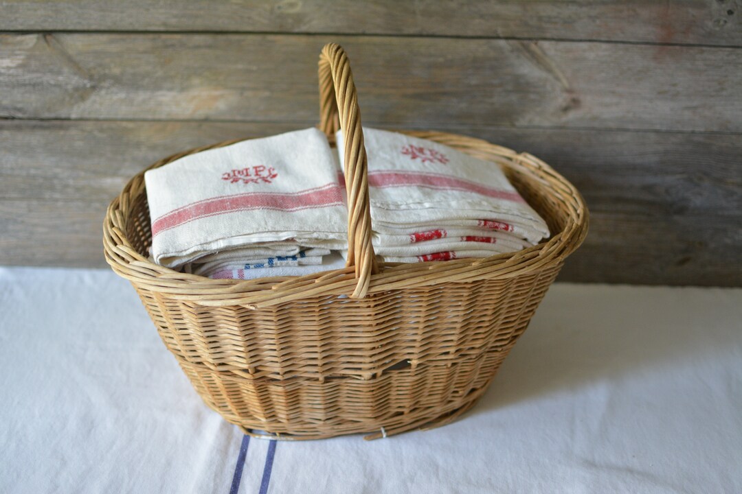 Antique Wicker Basket Old Harvest Basket Antique Harvest Etsy