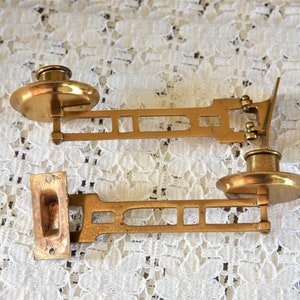 Pair of antique brass wall candle holders for sloping walls, antique candle holders, cottage garden, country house decoration, brocante, rustic