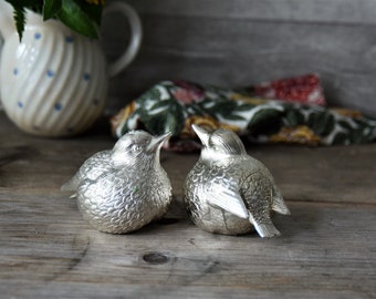 Magical silver-plated spice containers birds salt & pepper shakers spice menage, tableware clean-free silver festive table decoration Christmas