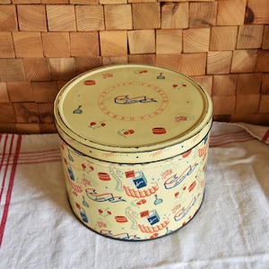 Antique Swedish SVEA tin can, large old tin can industry, cookie tin, storage, collector&#39;s item, ancient tin, brocante, vintage