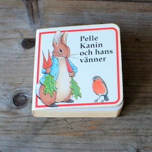 Livre suédois pour enfants 'Pelle kanin och hans vänner', livres pour enfants vintage, livre de pointage, livre à lire à haute voix, apprentissage du suédois pour les enfants
