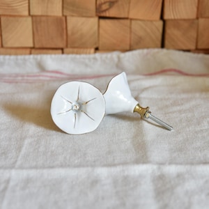 Vintage drawer knob porcelain, ceramic knob, handle, drawer handle, dresser handle, furniture knob, furniture restoration, country house style, blossom