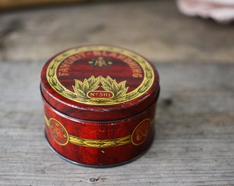 Antique Swedish tin can, coffee can, favorite can, tea can, ancient can, brocante, vintage, shabby, rustic