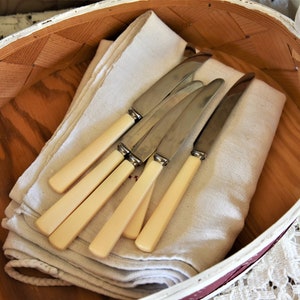 RARE! 6 antique knives Sweden, Jernbolaget Eskilstuna knives, food blog prop, vintage fruit cutlery, country kitchen, country style, brocante