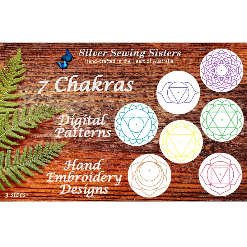 Hands Holding The 7 Chakras Embroidery Hands Holding The 7 Chakras Embroidery