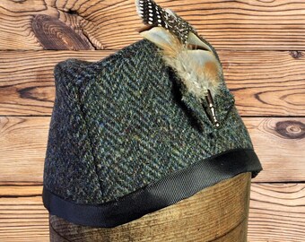 Harris Tweed® Glengarry. Highland Tam, Scottish Bonnet. Highland cap, Military Balmoral, Scottish Highland wear.