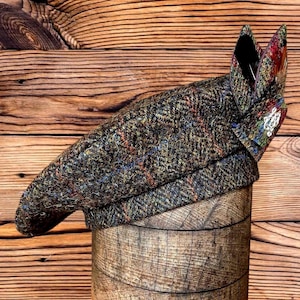 Harris Tweed® Beret/Tam 0&#39; Shanter. Celtic hat. Highlander Tam. Men&#39;s Scottish Tam. Scottish Bonnet. Tammie. Balmoral.